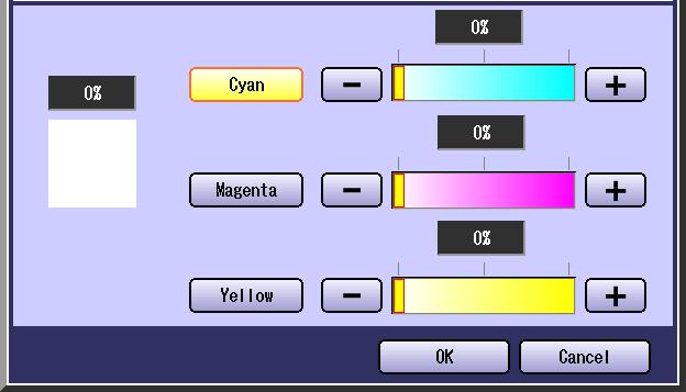 Color Color Sample Indicator Color Ratio The created new color can be confirmed with the Color Sample