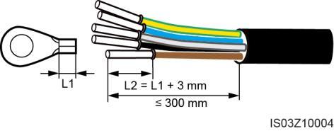 NOTICE If heat shrink tubing is used, route the AC output power cable through the heat shrink tubing and then crimp the OT terminal.