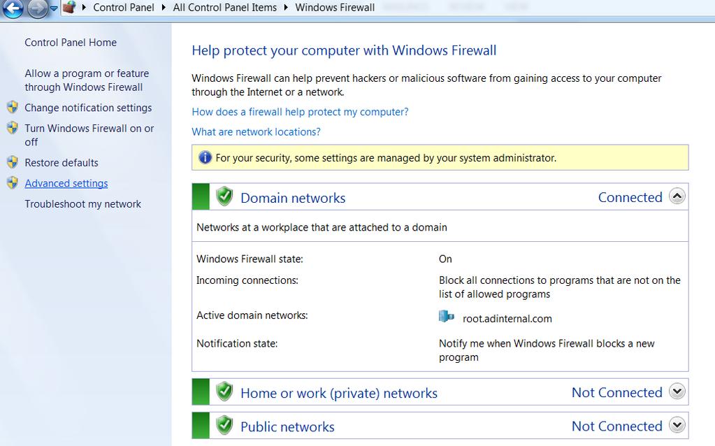 The Windows Firewall with
