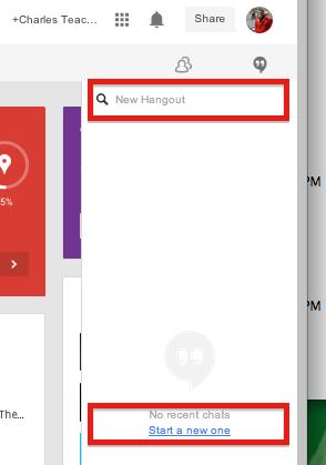 Hangouts sidebar will appear on your right screen. 3. Click > New Hangout or Start a new one button.