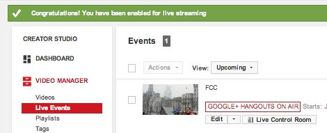 allow stream live events for your