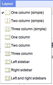 The layout setting allows you to insert basic layout patterns like columns and sidebars. Once you have made your edits, click Save to view your updated page.