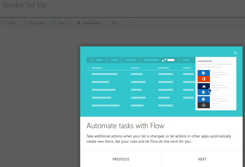 Microsoft Flow Flow is the successor to SPD Workflows for basic automation No Code, Visio-like UI Easy