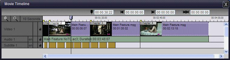 DVD Producer Create Timelines Add to List Window Movies column Open in Movie