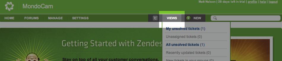 That s it! Your first support ticket submitted. Seeing and replying to support tickets Back in our Zendesk account, let s see where that email ended up.