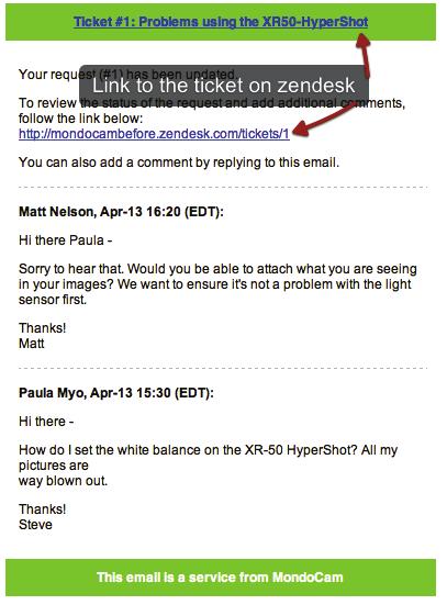 What Your Customer Sees When you hit submit, Zendesk sends out your comment to the customer. Let s see what this looks like. We ll check the email account we used to send in the test support request.