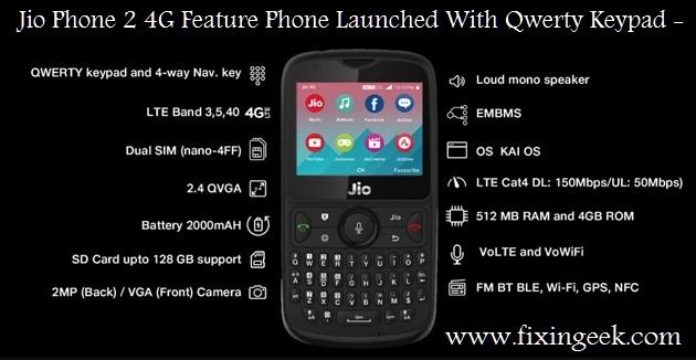 Mukesh Ambani, the chairman and managing director of Reliance Industries Limited (RIL), announced the successor of Jio Phone, Jio Phone 2 at the 41st annual general meeting (AGM) in Mumbai.