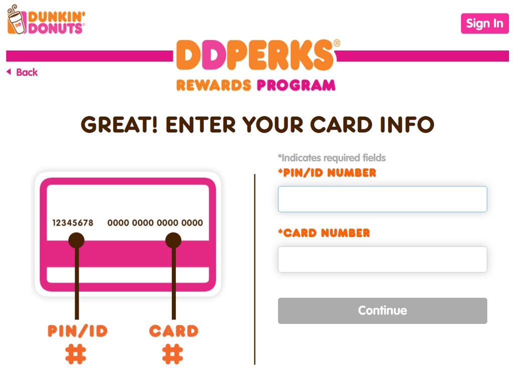 Enter the 16-digit card number without spaces. Click Continue.