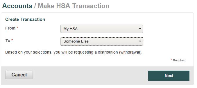 Pay Bill To provide additional payment flexibility while utilizing your HSA, you have the option to request a distribution check from your account. The check will be sent directly to the payee listed.