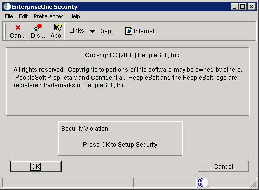 11. Click OK on the Security Violation message. 12.