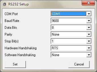 4.3.2 Using RS-232 interface to setup Ethernet interface 1. Connect the computer and the printer with a RS-232 cable. 2. Turn on the printer power. 3.