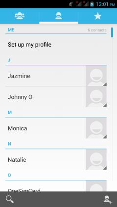 Contacts Enter: Click on the applications menu and select contacts The default display is the phone contacts and SIM card contacts The contacts are organized alphabetically by default.
