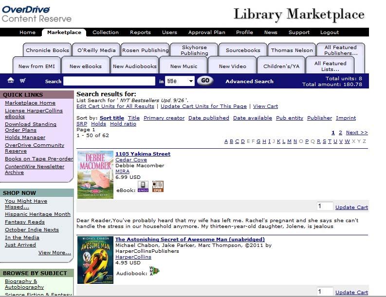 Step 2: Browse or search Return to the 'Marketplace' Home Page anytime by