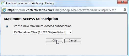 Under 'Start a new Maximum Access subscription', select a subscription level.