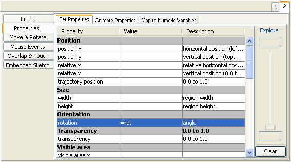 Specifying in the Properties Tab You can also specify properties by going to the properties tab of the region Instead