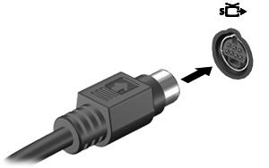 Using the S-Video-out jack (select models only) The 7-pin S-Video-out jack connects the computer to an optional S-Video device such as a television, VCR, camcorder, overhead projector, or video