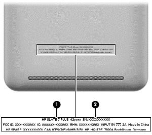 3 Illustrated parts catalog Locating the serial number, product number, and model number The serial number and product number of your tablet are located on the left edge of the tablet.