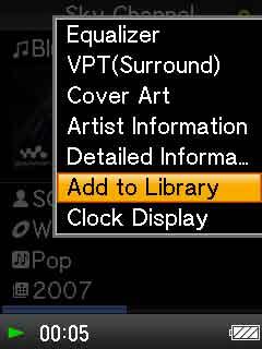 88 Using Rhapsody Service Displaying artist information You can display the artist information by pressing the OPTION/PWR OFF button and selecting Artist Information on the Now Playing screen.