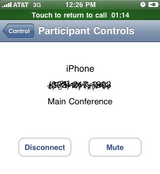 5 To return to the main conference, click the Control button at the top of the screen.