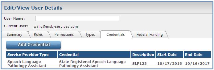 Add Service Provider Credential 1) In the Administration menu, select User