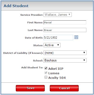 If student s name does not appear in the list, select the first option in list that states (create) 3) If selecting (create), enter in appropriate
