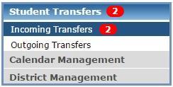 Student Transfers The Student Transfers folder of the Administrative Menu allows Admins to manage electronic transfer of students between Lumea