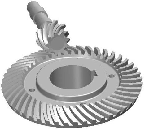 Figure 7. 3D model of the spiral bevel gear model created in SINOVATION 4.2.