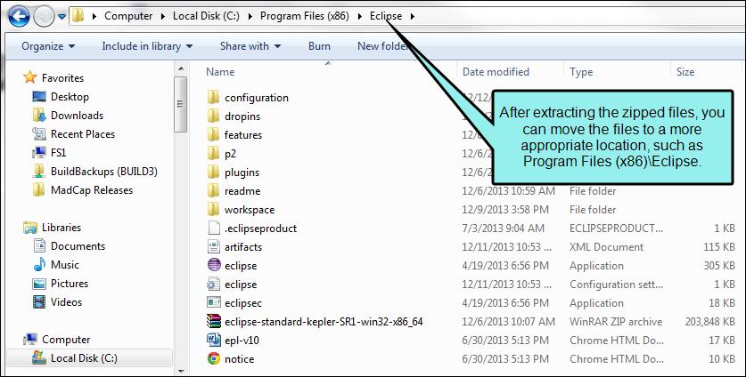 7. Use a decompression utility to extract the ZIP file that you downloaded into the folder you created.
