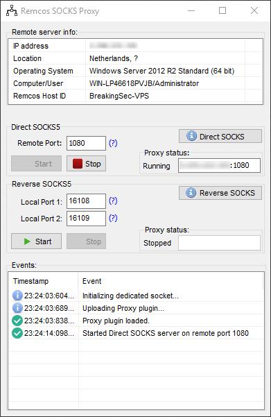 REMOTE PROXY Remcos SOCKS proxy allows you to route your internet traffic via your remote machine, and bypass internet restrictions, blocks and censorships.
