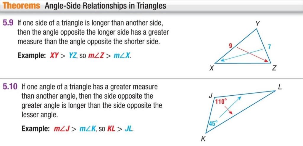 Order Triangle Angle/Side Measures 1. 2. 3. Write the angles in order Write the sides in order Write the sides in order from smallest to largest. from shortest to longest.