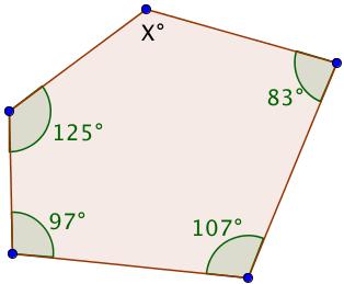 interior angles of a regular polygon is where n is the number of