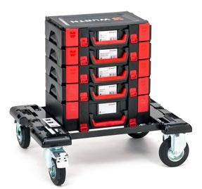 Capable of bearing loads up to 25 kg (depending on the fastenings). Multiple system boxes can be positioned.
