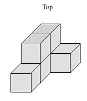 Example 5: Draw the three views of the following object. Drawing Views of Cube Structures Example 1: Use the model given to you by Ms.
