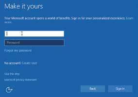 ...cont d 4 Provide your Microsoft Account email address and password, or choose