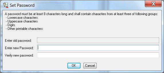 Add Types to Libraries Used in Applications Section 1 Basic Functions and Components Figure 44. Password dialog box 3. Enter the new password and confirm it in the Verify new password field.