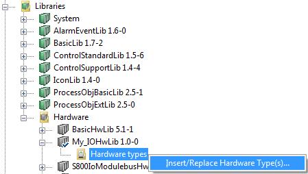 Add Customized Hardware Types to Library Section 1 Basic Functions and Components Figure 50. Inserting hardware types in library 4.