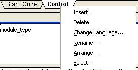 Section 1 Basic Functions and Components Define a Type in the Editor Code Block Context Menu Right-click a code block tab to access the code block context menu. Figure 12.