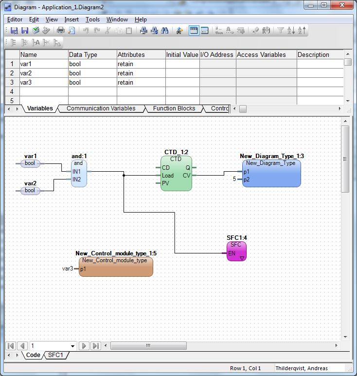 Section 1 Basic Functions and Components Diagram and Diagram Types Figure 19 shows the editor for a diagram after it is