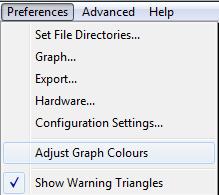 Graphics Customisation Navigate to the Preferences Adjust Graph Colours option to adjust the