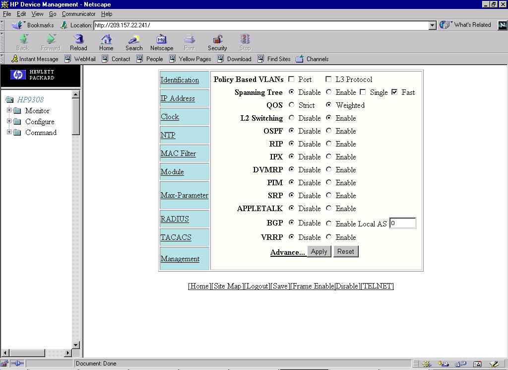 Software Overview Figure 6.2 shows an example of the Web management display of an HP 9308M routing switch. Figure 6.2 Example of Web management interface The configuration and management procedures in this guide include instructions for the Web management interface.