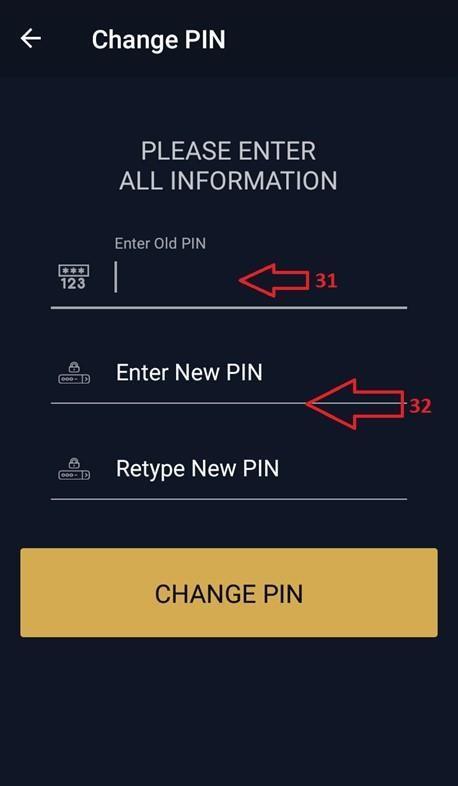 For first PIN change, enter your old PIN (the last 4 digits of your card number