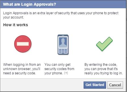 10 Figure: Facebook login alert as SMS Figure: Facebook login alert as Facebook notification 5. Facebook users may set a login approval (two-step authentication) for new devices.