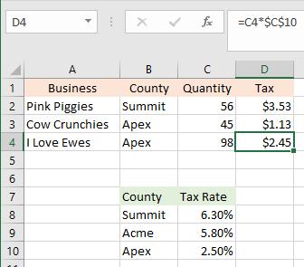 Example: When you find the sum of $E$3:E18 and then move the formula into column F, Excel will now find the sum of E3:F18. The position of the first cell in the range is absolute.