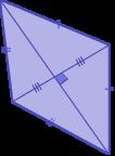 Diagonals are perpendicular to each other. 3. Longer diagonal bisects the shorter one. 4.