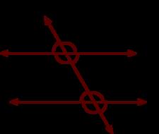 In the figure, the corresponding angles are equal. Therefore, the lines l and m are parallel to each other.