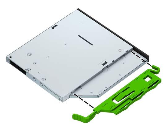 Installing a 9.5mm slim optical drive 1. Remove/disengage any security devices that prohibit opening the computer. 2.