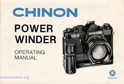 Chinon Power Winder For Chinon CE-3 Memotron and CM-3 This camera manual library is for reference and historical purposes, all rights reserved. This page is copyright by mike@butkus.org M. Butkus, N.