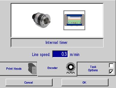 If Internal Encoder is selected, type in the speed. 11.