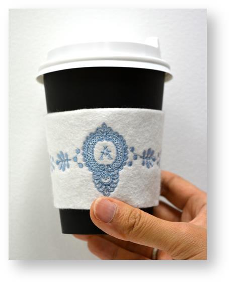 Output design When finished, turn the coffee cozy right side out. Now you ll never mix up your coffee with someone else s!
