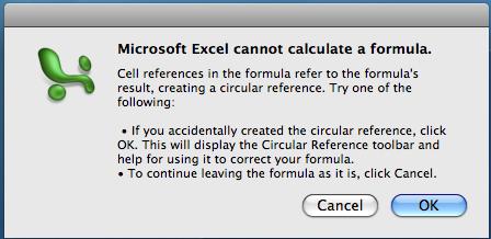 recalculation Microsoft Excel does